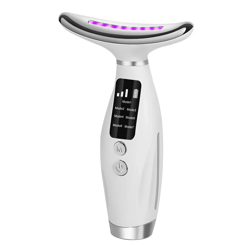 7 Colors LED Lights Face Neck Beauty Device Vibration Massage