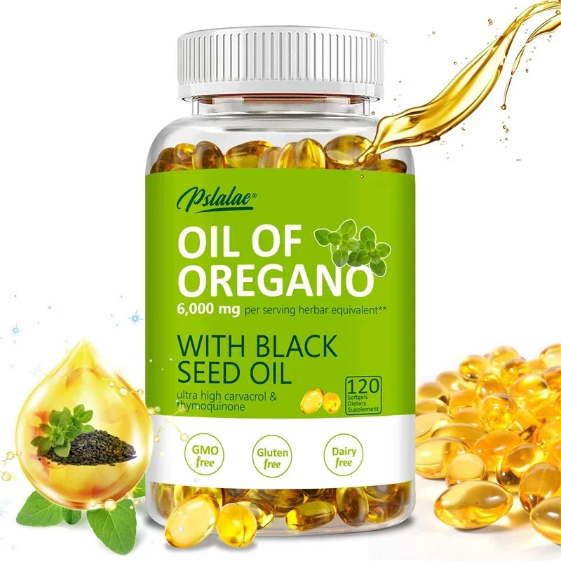 Oregano Oil Softgels 6000mg - Natural Antioxidant and Immune Support