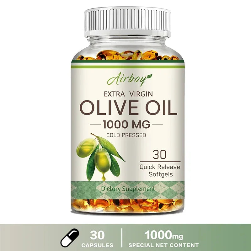 Olive Oil Capsules 1000mg - Supports Heart, Cardiovascular Health