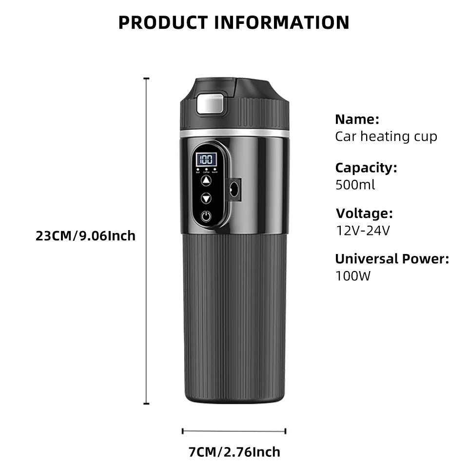 12V/24V 500ML Electric Heating Cup Kettle 304Stainless