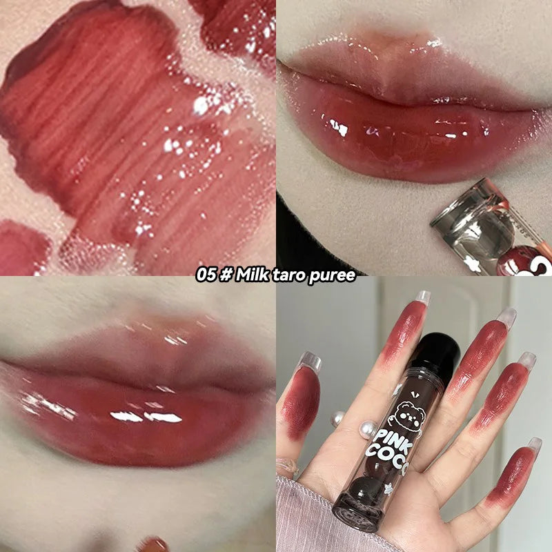 Bear Doodle Mirror Lip Glaze — Long-Lasting