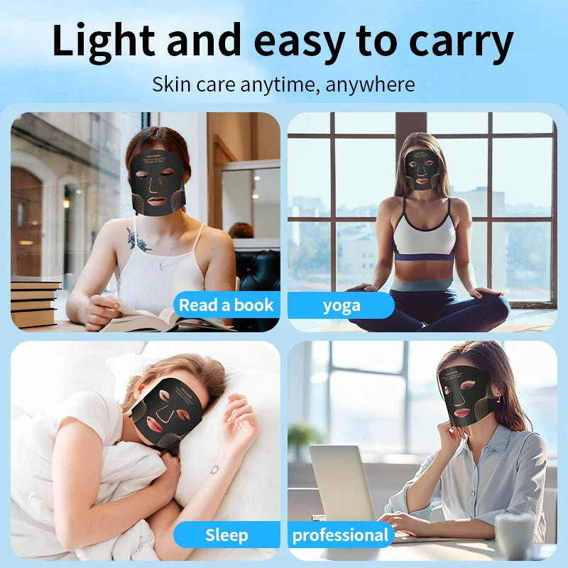 7 Color LED Face Mask with Neck Wireless Portable