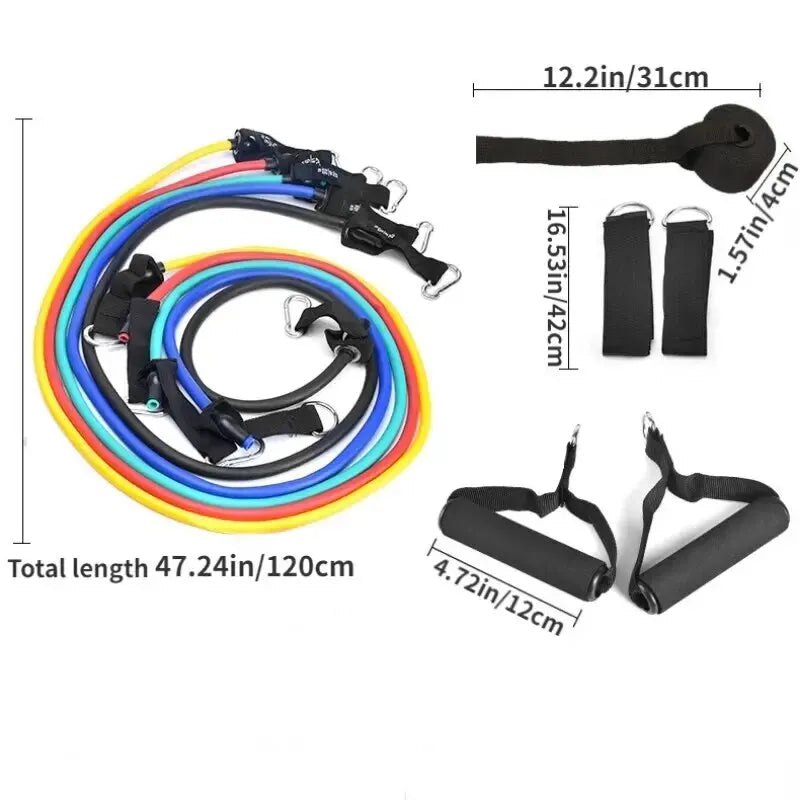 11pcs/Set Pull Rope, Resistance Bands, Portable Fitness