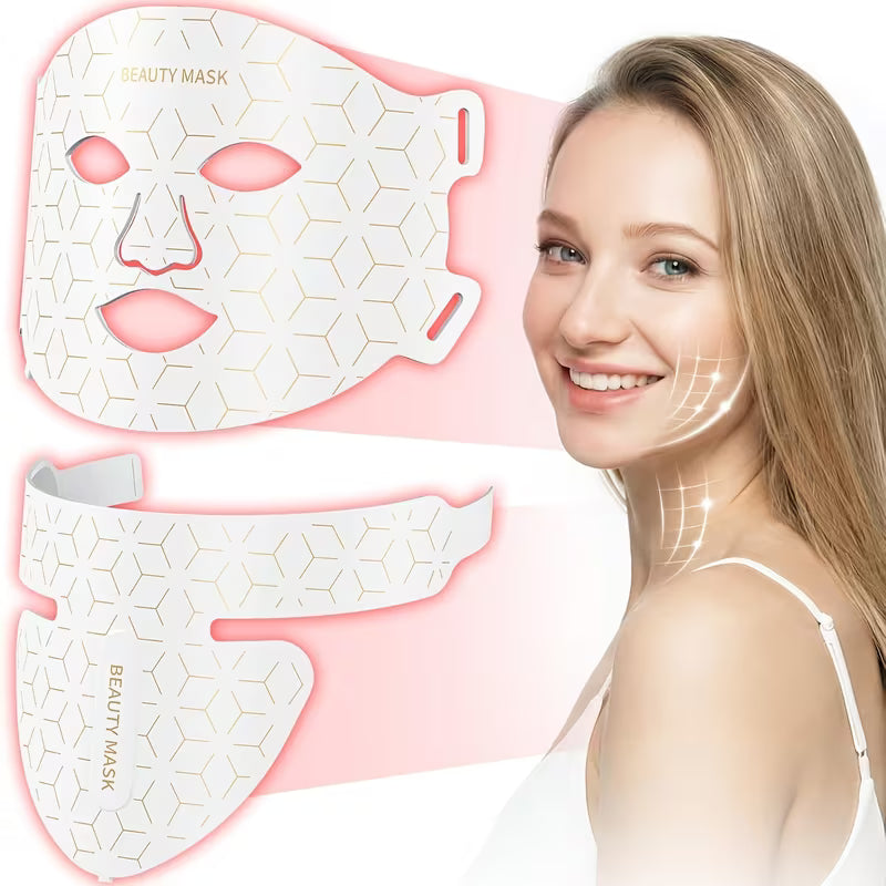 Silicone LED Mask Face With Neck 7 Colors LED Photon