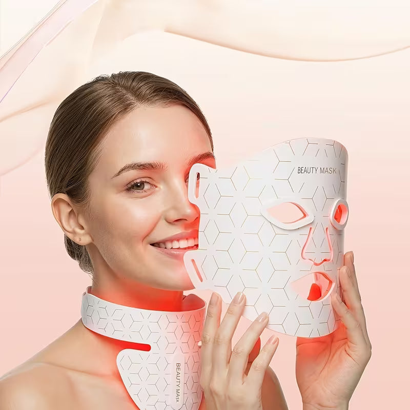 Silicone LED Mask Face With Neck 7 Colors LED Photon