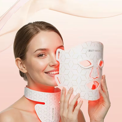 Silicone LED Mask Face With Neck 7 Colors LED Photon