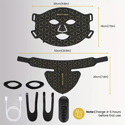 Silicone LED Mask Face With Neck 7 Colors LED Photon