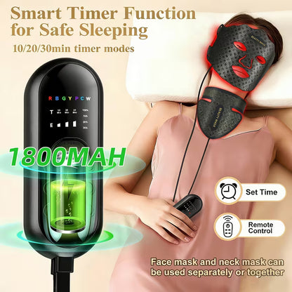 Silicone LED Mask Face With Neck 7 Colors LED Photon