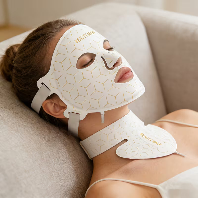 Silicone LED Mask Face With Neck 7 Colors LED Photon
