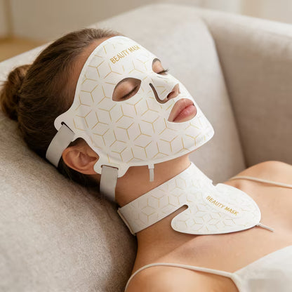 Silicone LED Mask Face With Neck 7 Colors LED Photon