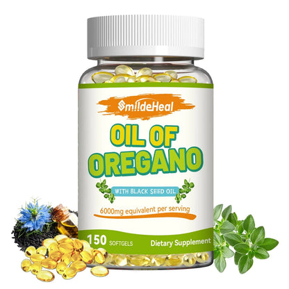 Oregano Oil Softgels 6000mg - Natural Antioxidant and Immune Support