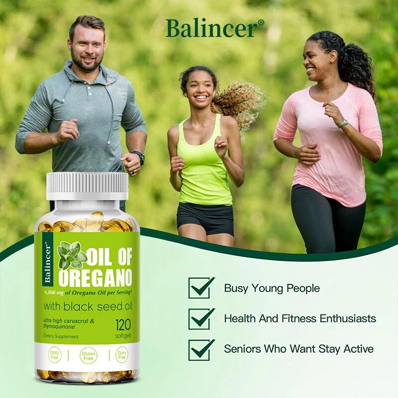 Oregano Oil Softgels 6000mg - Natural Antioxidant and Immune Support