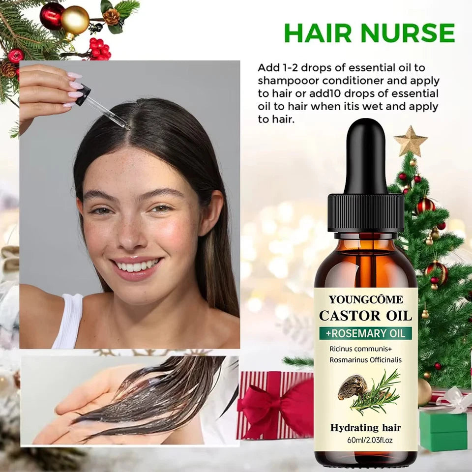 Mix Castor Oil and Rosemary Oil for Hair Growth