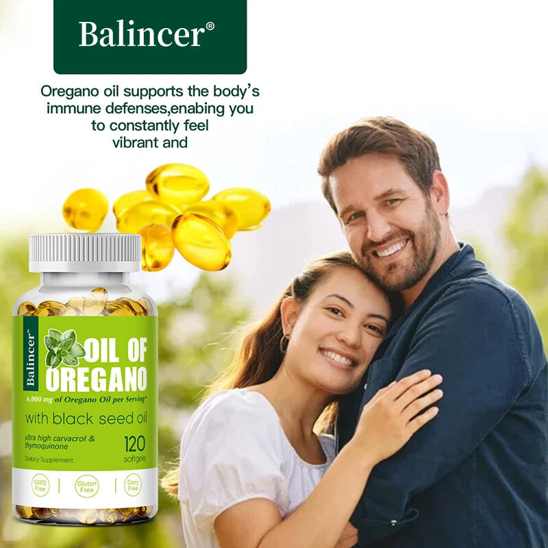 Oregano Oil Softgels 6000mg - Natural Antioxidant and Immune Support