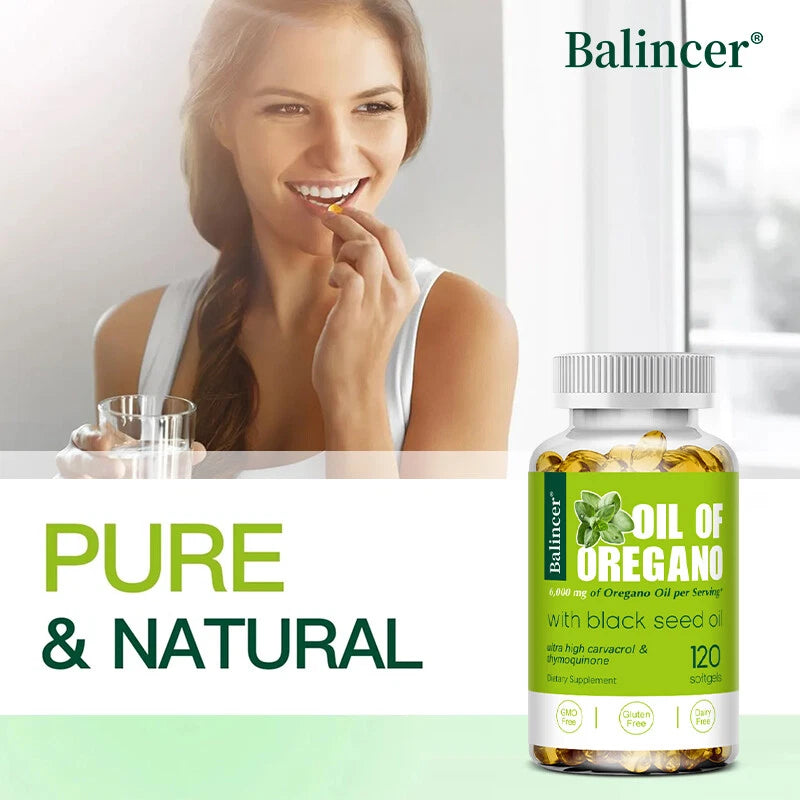 Oregano Oil Softgels 6000mg - Natural Antioxidant and Immune Support