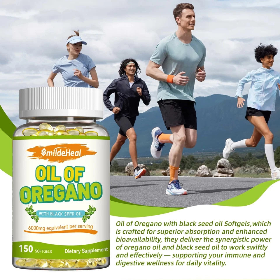 Oregano Oil Softgels 6000mg - Natural Antioxidant and Immune Support
