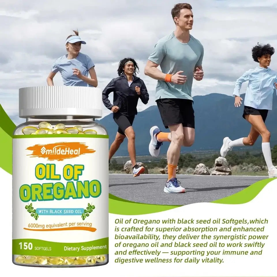 Oregano Oil Softgels 6000mg - Natural Antioxidant and Immune Support