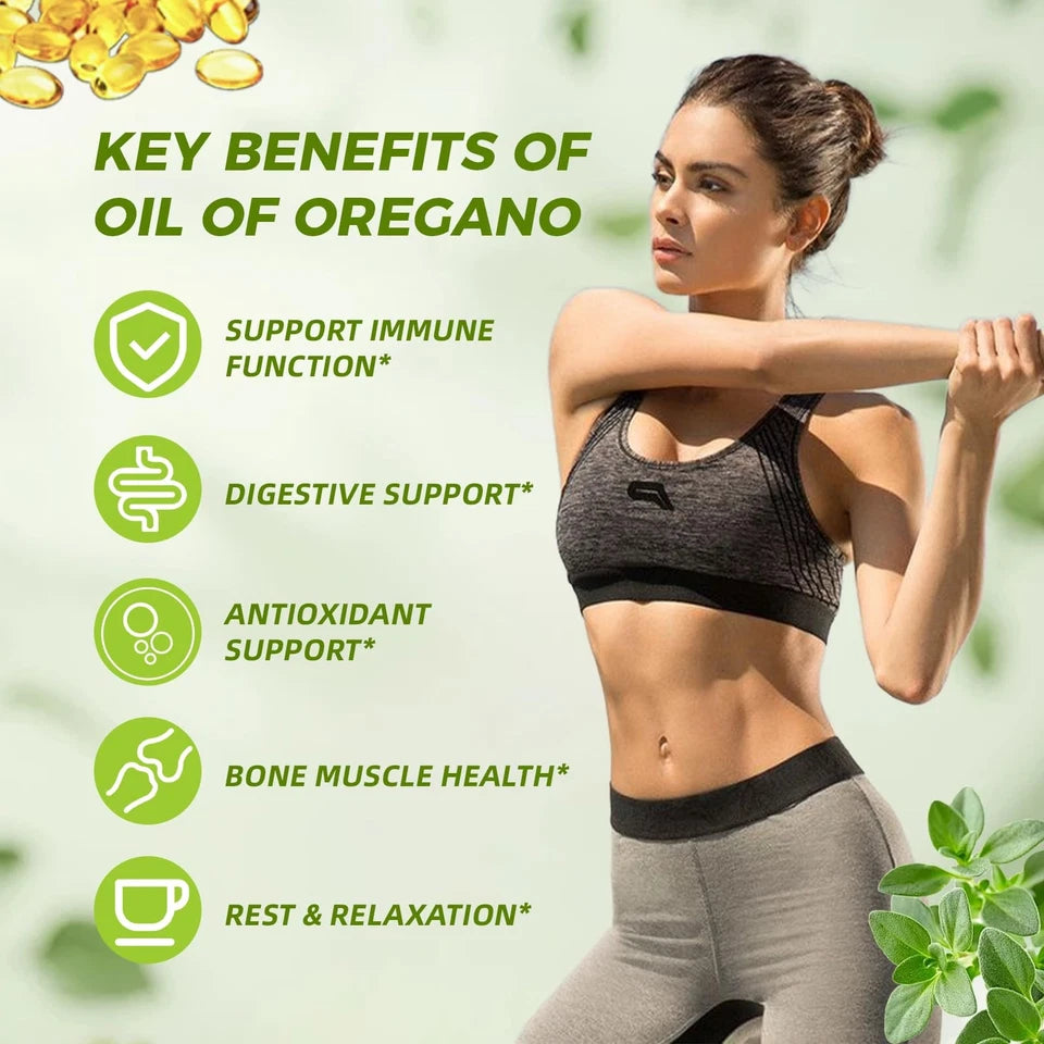 Oregano Oil Softgels 6000mg - Natural Antioxidant and Immune Support