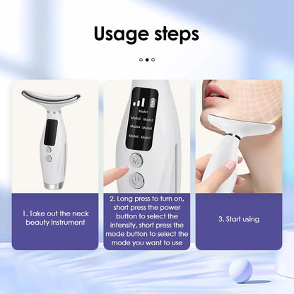 7 Colors LED Lights Face Neck Beauty Device Vibration Massage